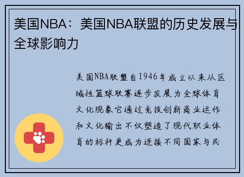 美国NBA：美国NBA联盟的历史发展与全球影响力